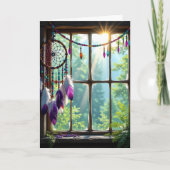 Hübscher Lila Dreamcatcher zum Geburtstag von Wind Karte (Vorderseite)