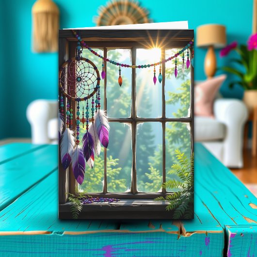 Hübscher Lila Dreamcatcher zum Geburtstag von Wind Karte