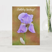 Hübscher Lila Frühling Iris Blume Karte (Vorderseite)
