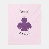 Hübscher Lila Glitzer Angel Fleecedecke (Vorderseite)