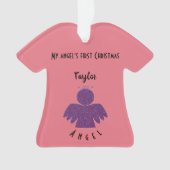 Hübscher Lila Glitzer Angel Ornament (Vorderseite)