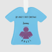 Hübscher Lila Glitzer Angel Ornament (Rückseite)