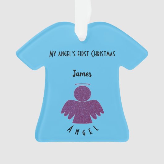 Hübscher Lila Glitzer Angel Ornament (Vorderseite)