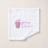 Hübscher Lila & grüner SPRING IST HIER Waschlappen (Waschlappen)