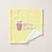 Hübscher Lila & grüner SPRING IST HIER Wash Tuch (Waschlappen)