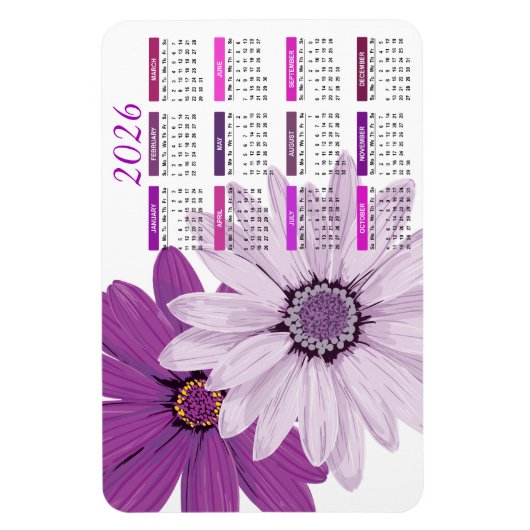 hübscher Lila Kalender 2023 Magnet (Vertikal)