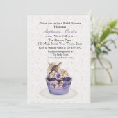 Hübscher Lila Kuchen, Brautparty Einladung (Stehend Vorderseite)