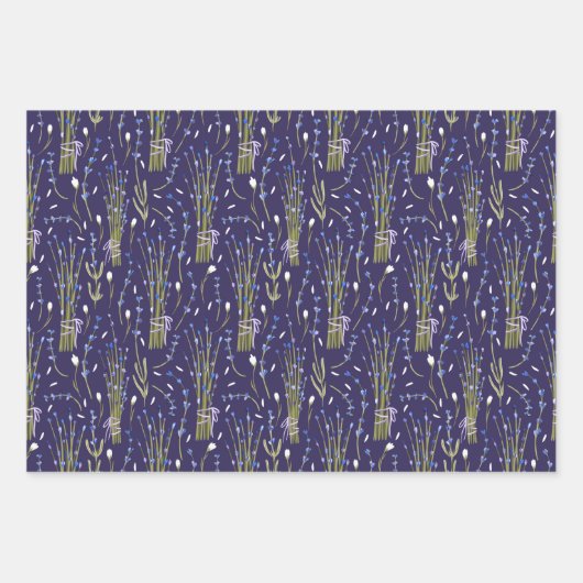 Hübscher Lila Lavendel Geschenkpapier Set (Vorderseite 2)