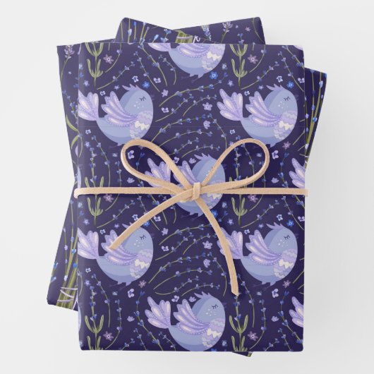 Hübscher Lila Lavendel Geschenkpapier Set (Beispiel)