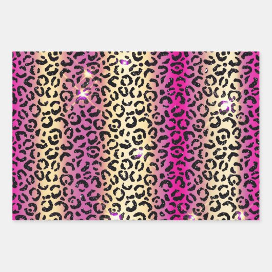 Hübscher Lila Leopard Geschenkpapier Set (Vorderseite 3)