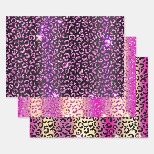 Hübscher Lila Leopard Geschenkpapier Set (Set)