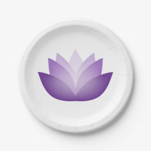 Hübscher Lila Lotus Pappteller