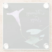 Hübscher lila Morgenglanz auf schwarz Glasuntersetzer (Rückseite)