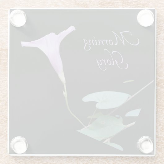 Hübscher lila Morgenglanz auf schwarz Glasuntersetzer (Rückseite)