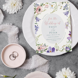 Hübscher Lila Rosa Blumenstrauß Einladung