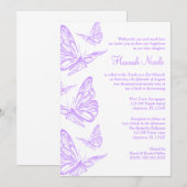 Hübscher Lila Schmetterling Bat Mitzvah Einladunge Einladung (Vorne/Hinten)