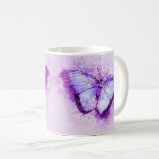 Hübscher lila Schmetterling Kaffeetasse (VorderseiteRechts)