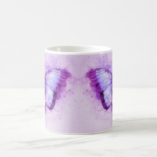 Hübscher lila Schmetterling  Kaffeetasse (Mittel)