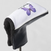 Hübscher lila Schmetterling mit individuelle Name Golf Headcover (3/4 Vorderseite)