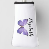 Hübscher lila Schmetterling mit individuelle Name Golf Headcover (Rotieren 90)