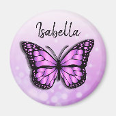 Hübscher Lila Schmetterling Personalisierter Name Magnet (Vorne)