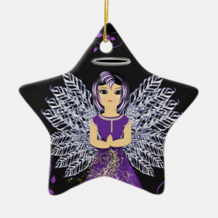 Hübscher Lila Wächter Angel Ornament