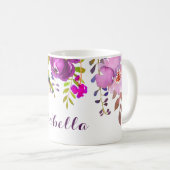 Hübscher lila Watercolor-Blumenschale Kaffeetasse (VorderseiteRechts)