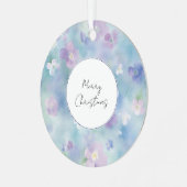 Hübscher Lila White Lavendel Ornament Aus Metall (Vorderseite links)