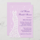 Hübscher Lila Winter Bridal Dusche Einladung (Vorne/Hinten)