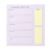 Hübscher Lila Wochenplaner Notizblock (Vorderseite)