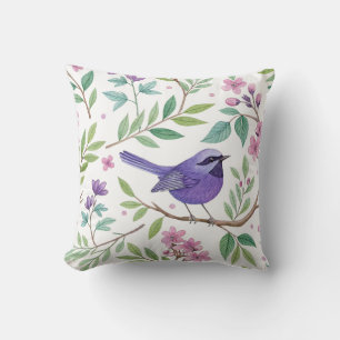 Hübscher Lila Wren Accent Throw Pillow Square Kissen