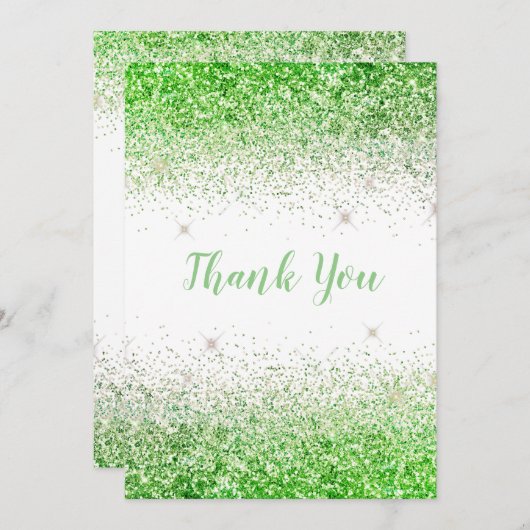 Hübscher Limoner Glitzer Einfach Moderne Dankeschö Dankeskarte (Vorne/Hinten)