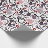 Hübscher Lipstick, Parfüm-, Lutsch- und Schuhmuste Geschenkpapier (Ecke)