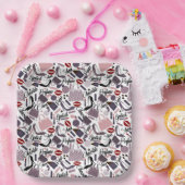 Hübscher Lipstick, Parfüm-, Lutsch- und Schuhmuste Pappteller (Party)