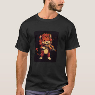 Hübscher Löwe mit Violine für eine elegante Aussag T-Shirt