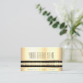 Hübscher Luxus Eleganter Gold Glamour Fotovorlage Visitenkarte (Stehend Vorderseite)