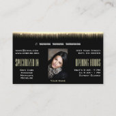 Hübscher Luxus Eleganter Gold Glamour Fotovorlage Visitenkarte (Rückseite)