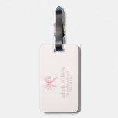 Hübscher Mädchenname Coquette Rosa Schleife Gepäckanhänger (Rückseite vertikal)