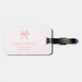 Hübscher Mädchenname Coquette Rosa Schleife Gepäckanhänger (Rückseite horizontal)