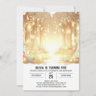 Hübscher Majestic Woodland Digital Geburtstag Einladung