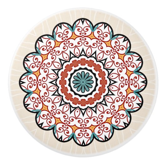 Hübscher Mandala Keramikknauf (Vorderseite)