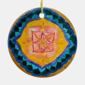 Hübscher Mandala-Kreis-Schmuck Keramik Ornament (Hinten)