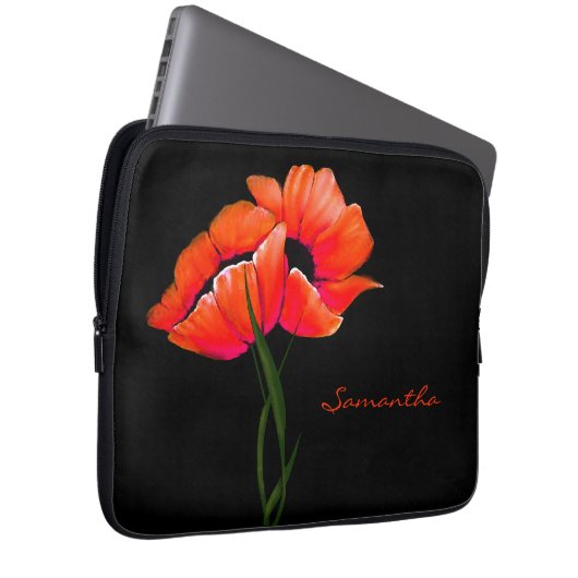Hübscher Mandarine-Mohnblumen-Laptop-Kasten Laptopschutzhülle (Vorne Rechts)