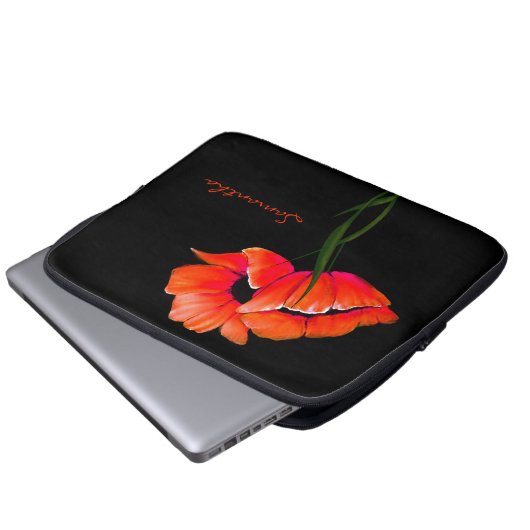 Hübscher Mandarine-Mohnblumen-Laptop-Kasten Laptopschutzhülle (Vorne Knopf)