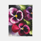 Hübscher Marondaek rote Stiefmütterchen Aquarellma Fleecedecke (Vorderseite)