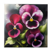 Hübscher Marondaek rote Stiefmütterchen Aquarellma Fliese (Vorderseite)