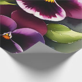 Hübscher Marondaek rote Stiefmütterchen Aquarellma Geschenkpapier (Ecke)