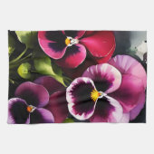 Hübscher Marondaek rote Stiefmütterchen Aquarellma Geschirrtuch (Horizontal)