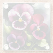 Hübscher Marondaek rote Stiefmütterchen Aquarellma Glasuntersetzer (Rückseite)