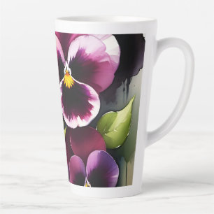 Hübscher Marondaek rote Stiefmütterchen Aquarellma Milchtasse
